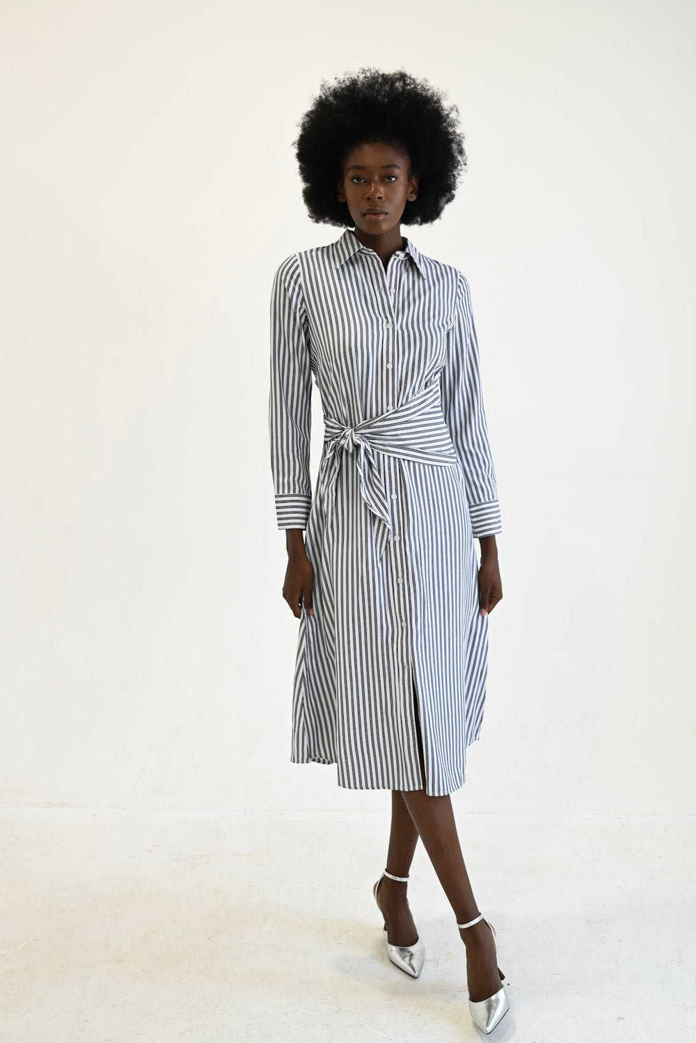 Sasha Shirt Dress Black Stripe