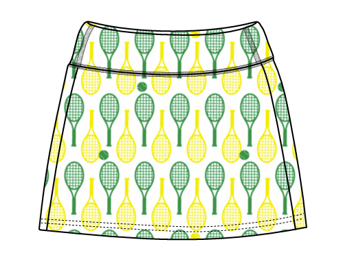 Straight Skirt - Tennis Racquets