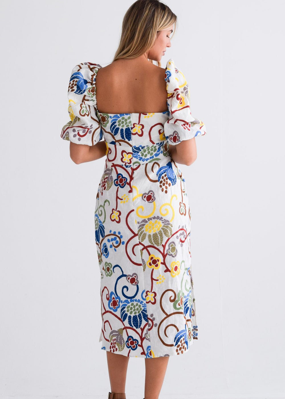Matador Midi Dress Floral Linen