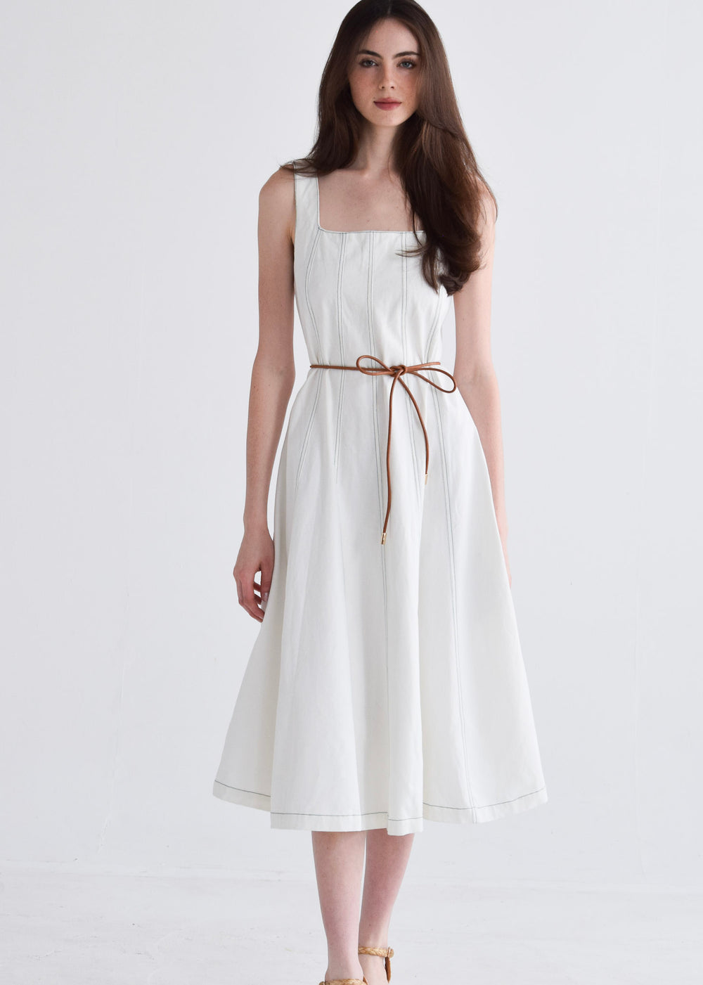 Ashley Dress Ivory Denim