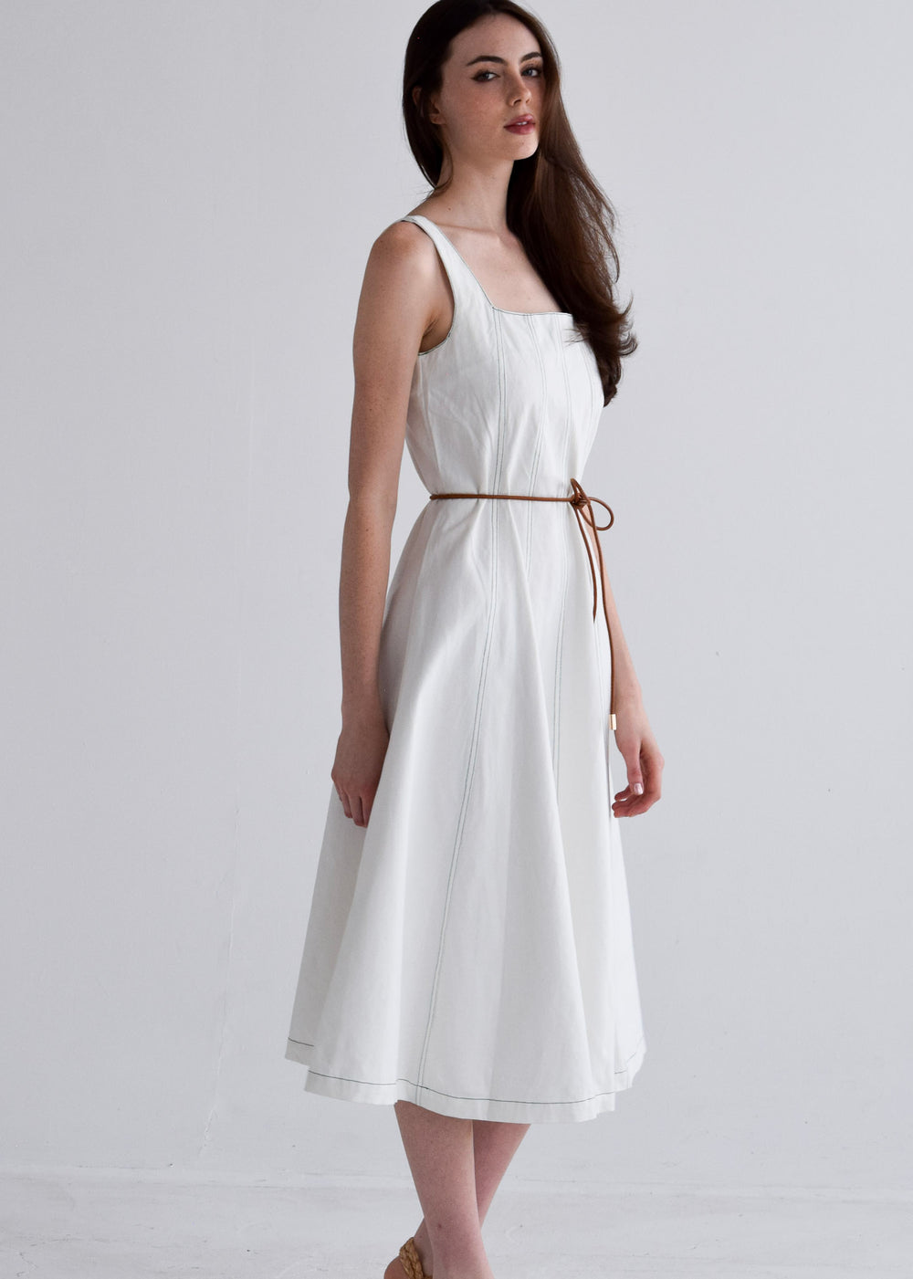 Ashley Dress Ivory Denim