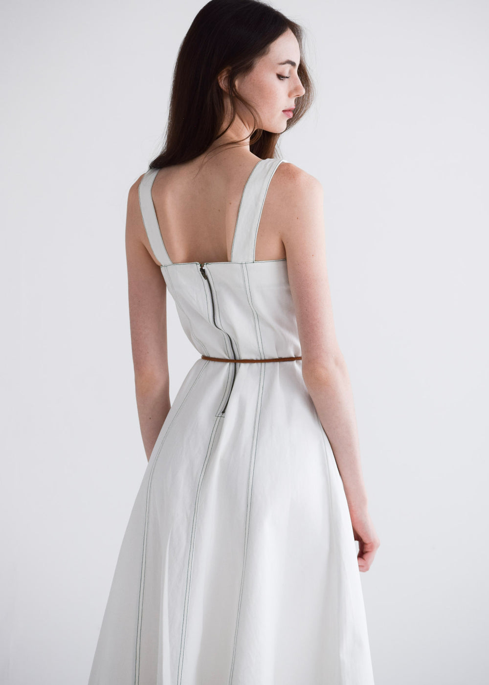 Ashley Dress Ivory Denim