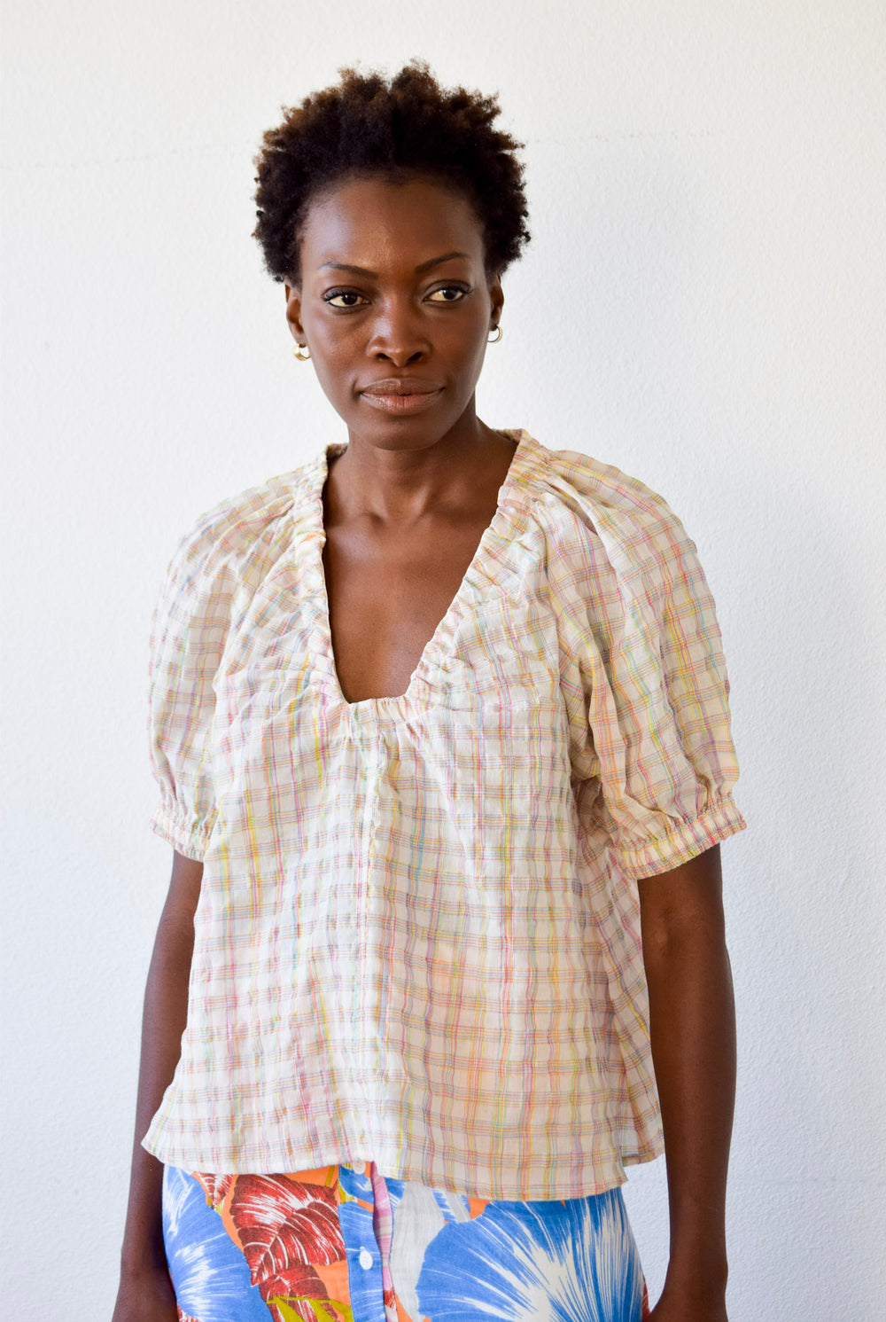 Marakesh Top Neon Plaid