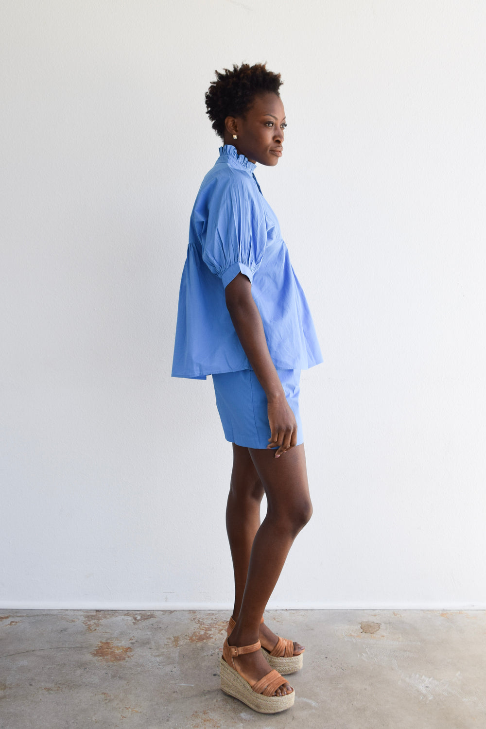 High Neck Top Campanula Solid
