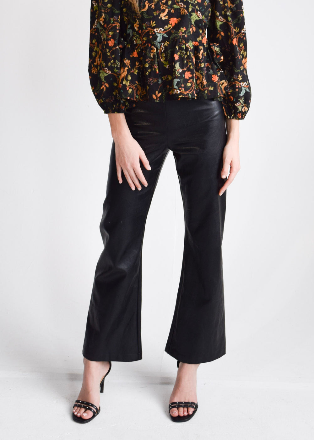 Pull On Pants Black Faux Leather