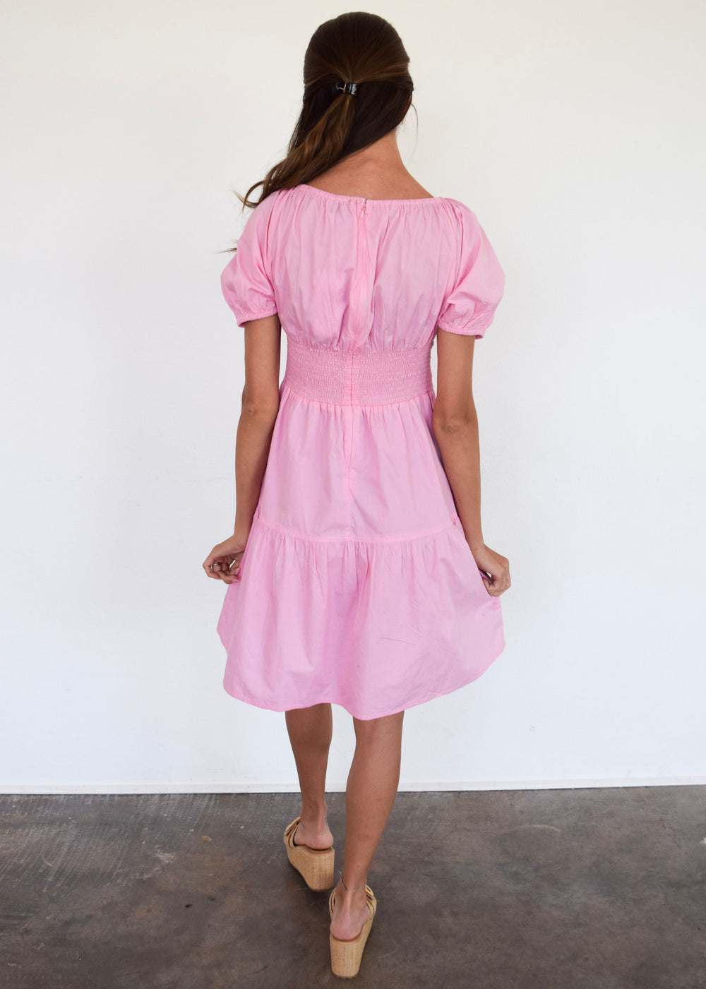 Coco Short Dress Begonia Poplin
