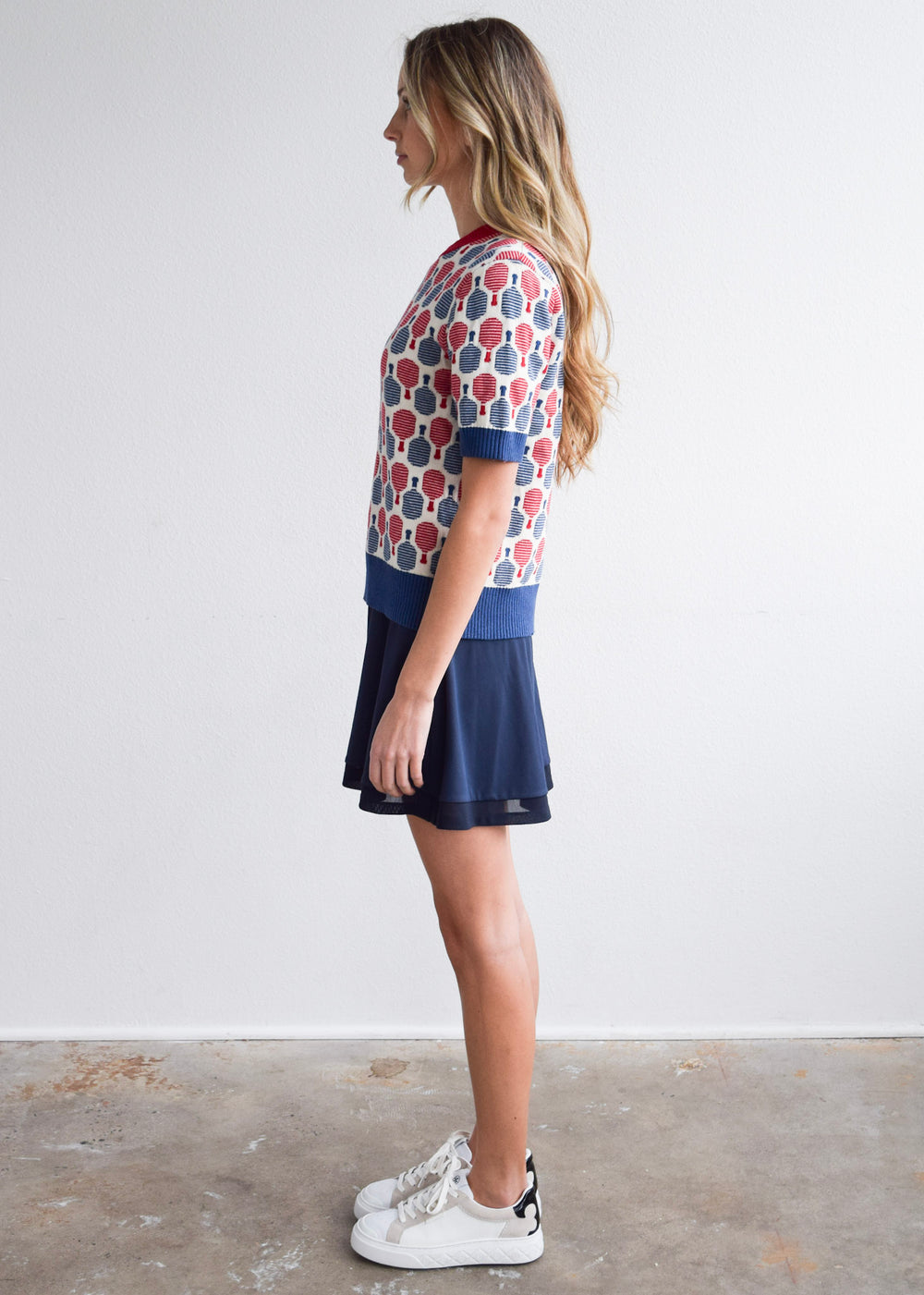 Short Sleeve Crew Neck Sweater - Pickleball Racquets