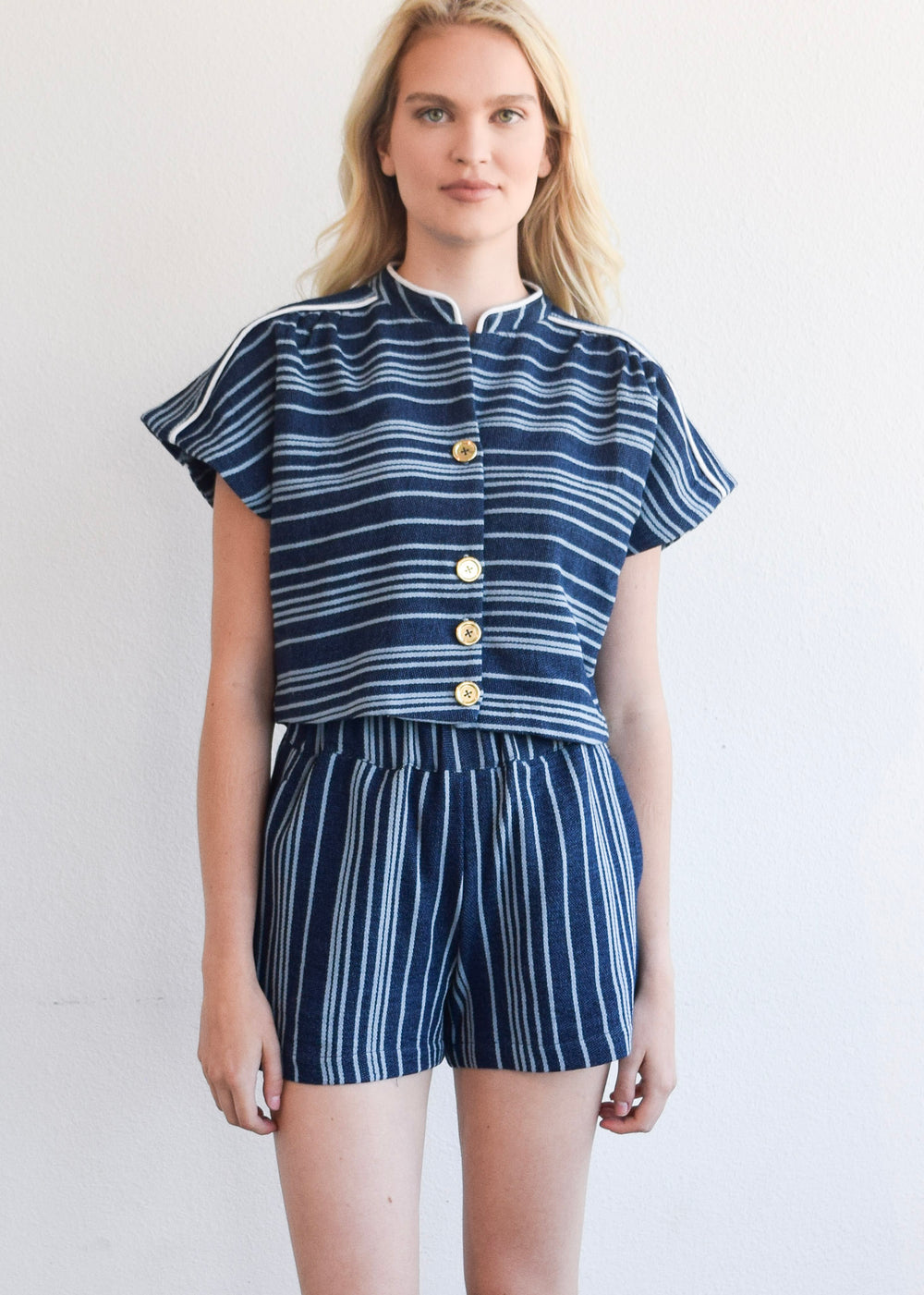 Poppy Top Navy Double Knit