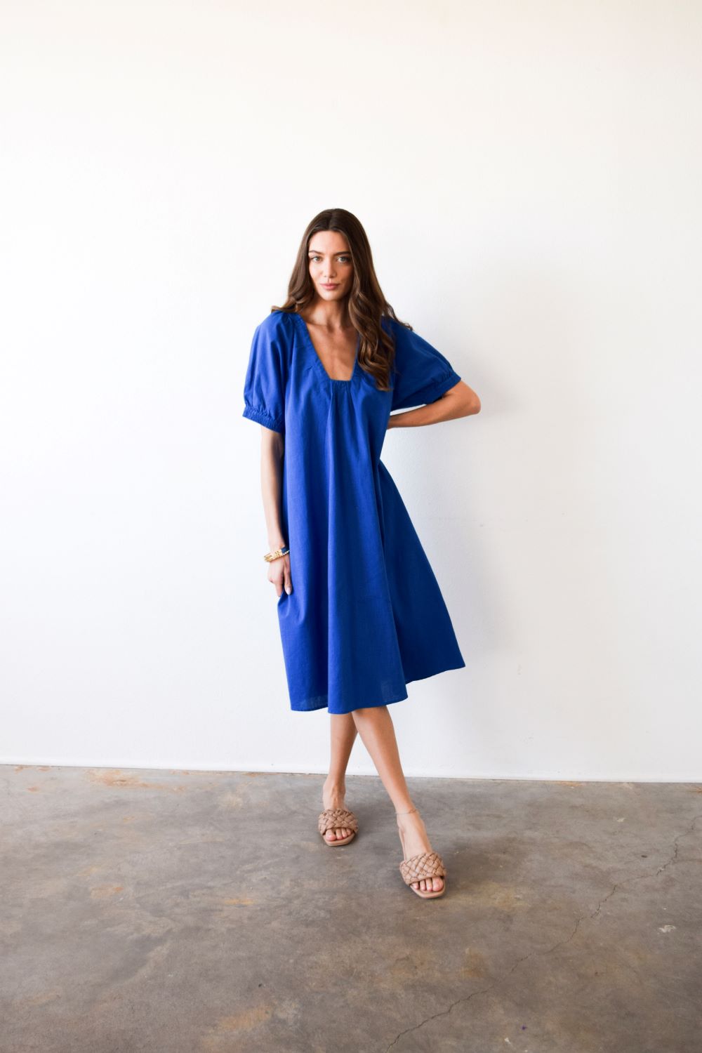 Marakesh Midi Bright Blue Woven