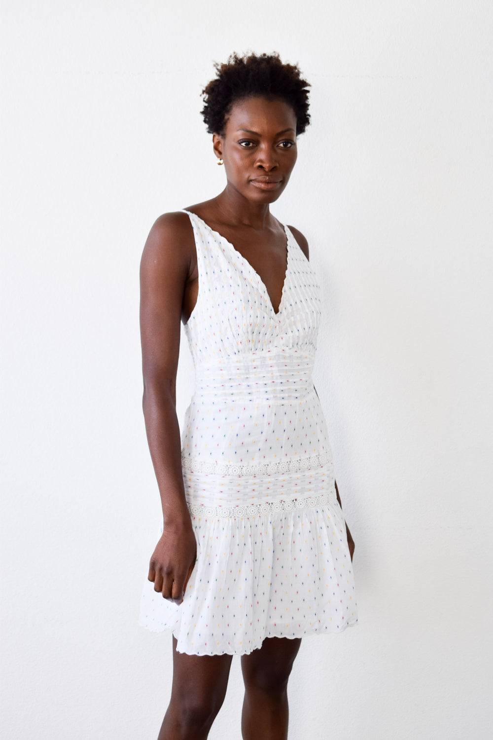 Elle Short Dress Primary Swiss Dot