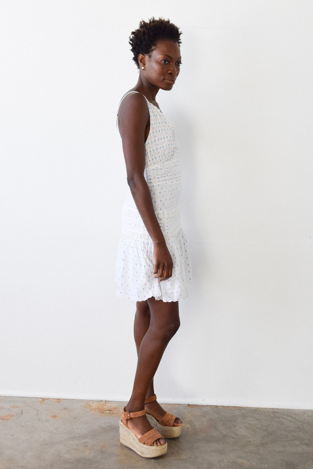 Elle Short Dress Primary Swiss Dot