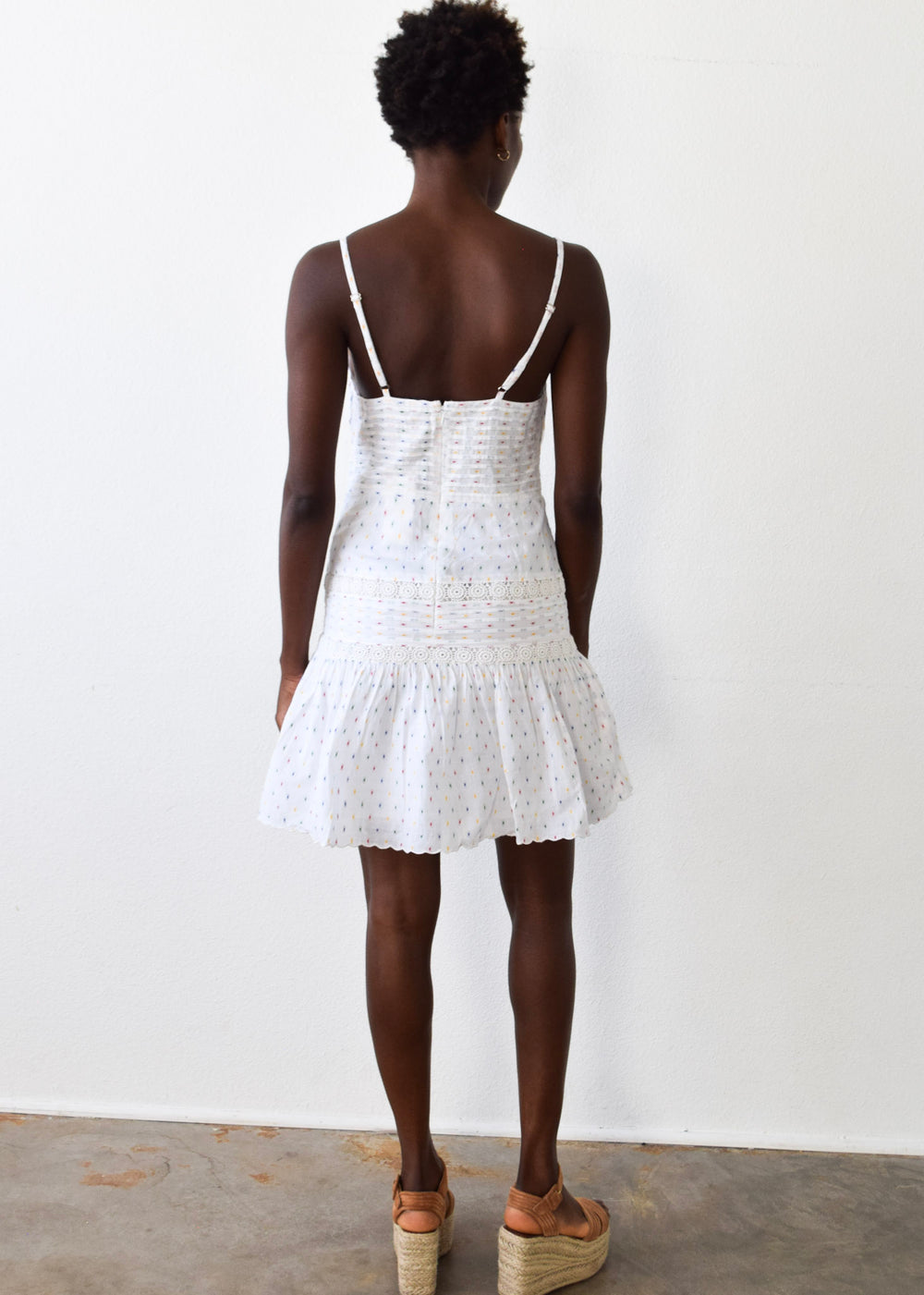 Elle Short Dress Primary Swiss Dot