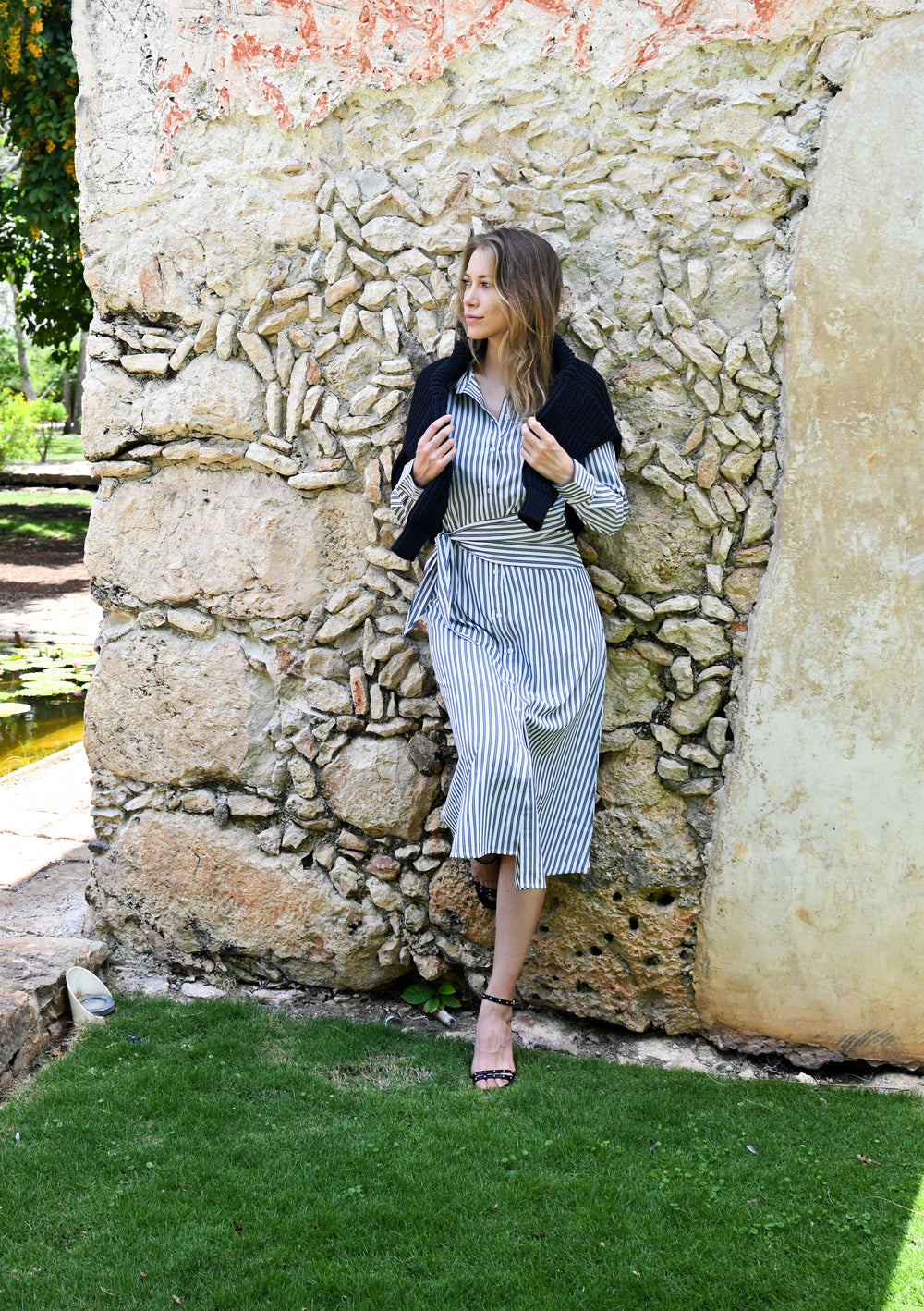 Sasha Shirt Dress Black Stripe