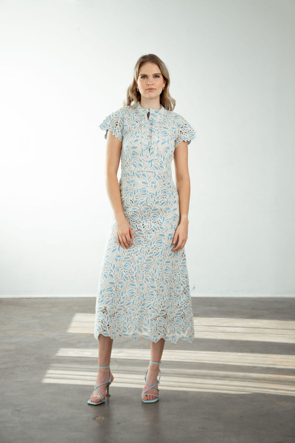 Column Dress Blue Lace