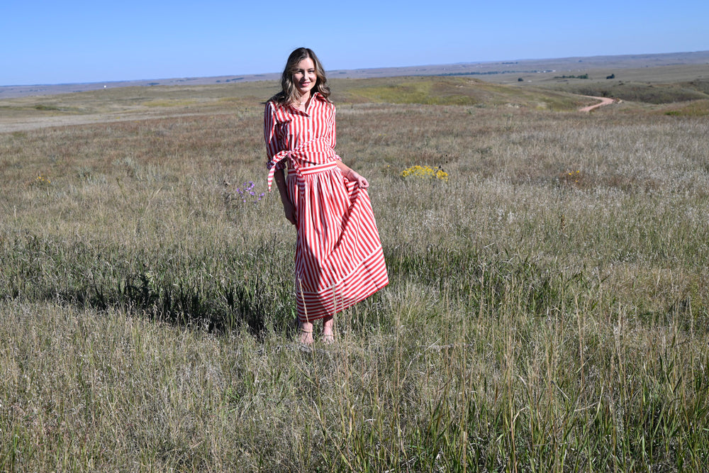 Yarrow Skirt Red Stripe