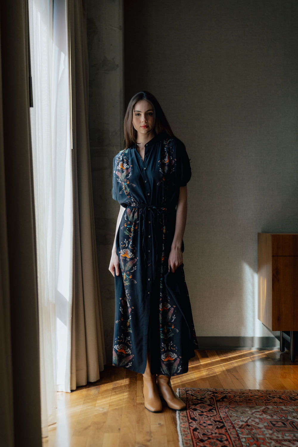 Long Shirt Dress Black Curio