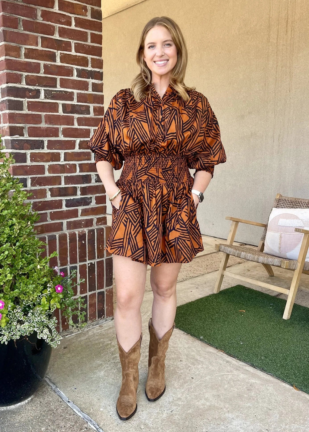 Cynthia Dress Abstract Animal Print (M. Shreveport Collab)