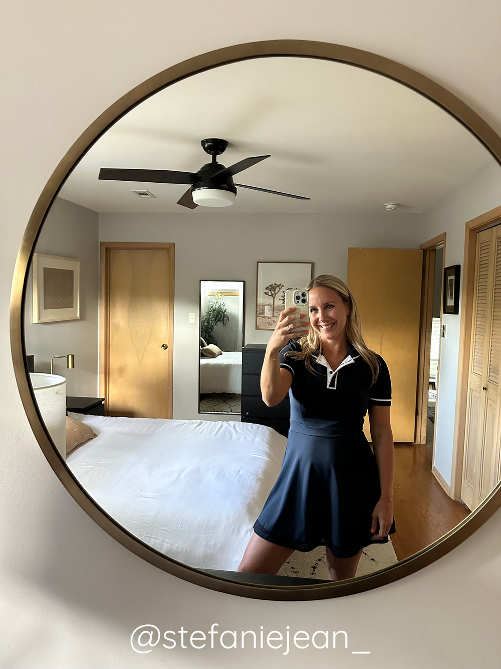 Henley Button Dress Navy