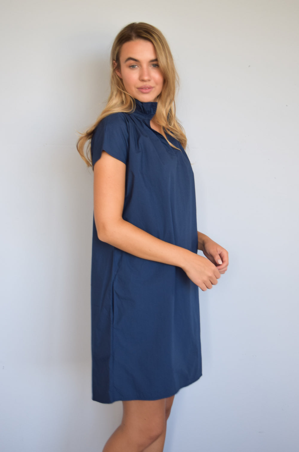 Vicki Short Sleeve Dress New Navy Poplin