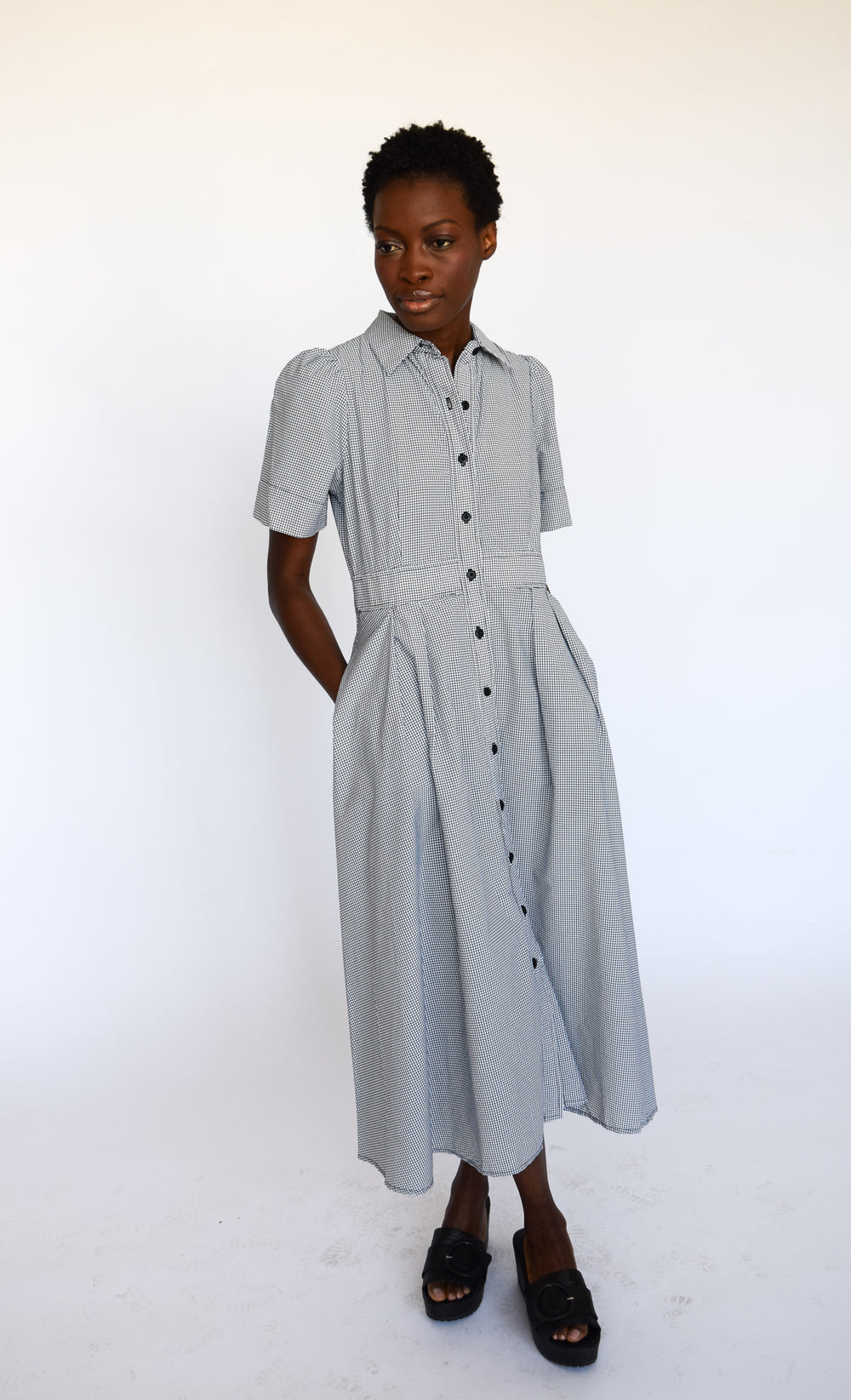 Shirt Dress Black & White Check
