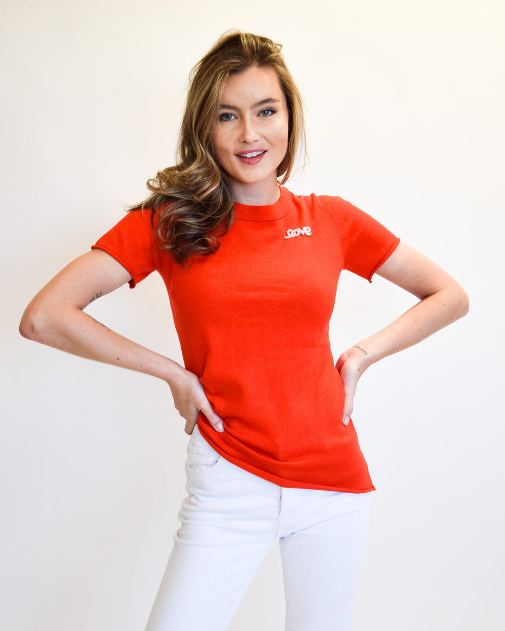 Fruit Punch Short Sleeve Crew Neck Sweater