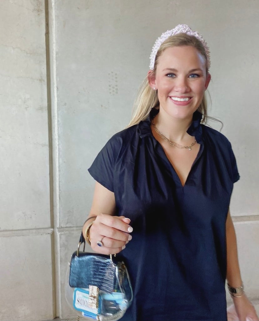 Vicki Short Sleeve Dress Black Poplin