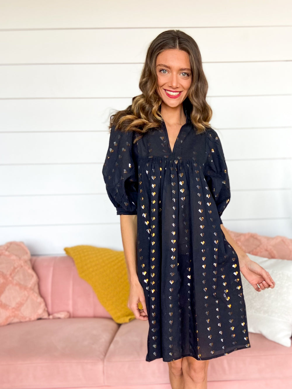 Black Heart of Gold High Neck Dress