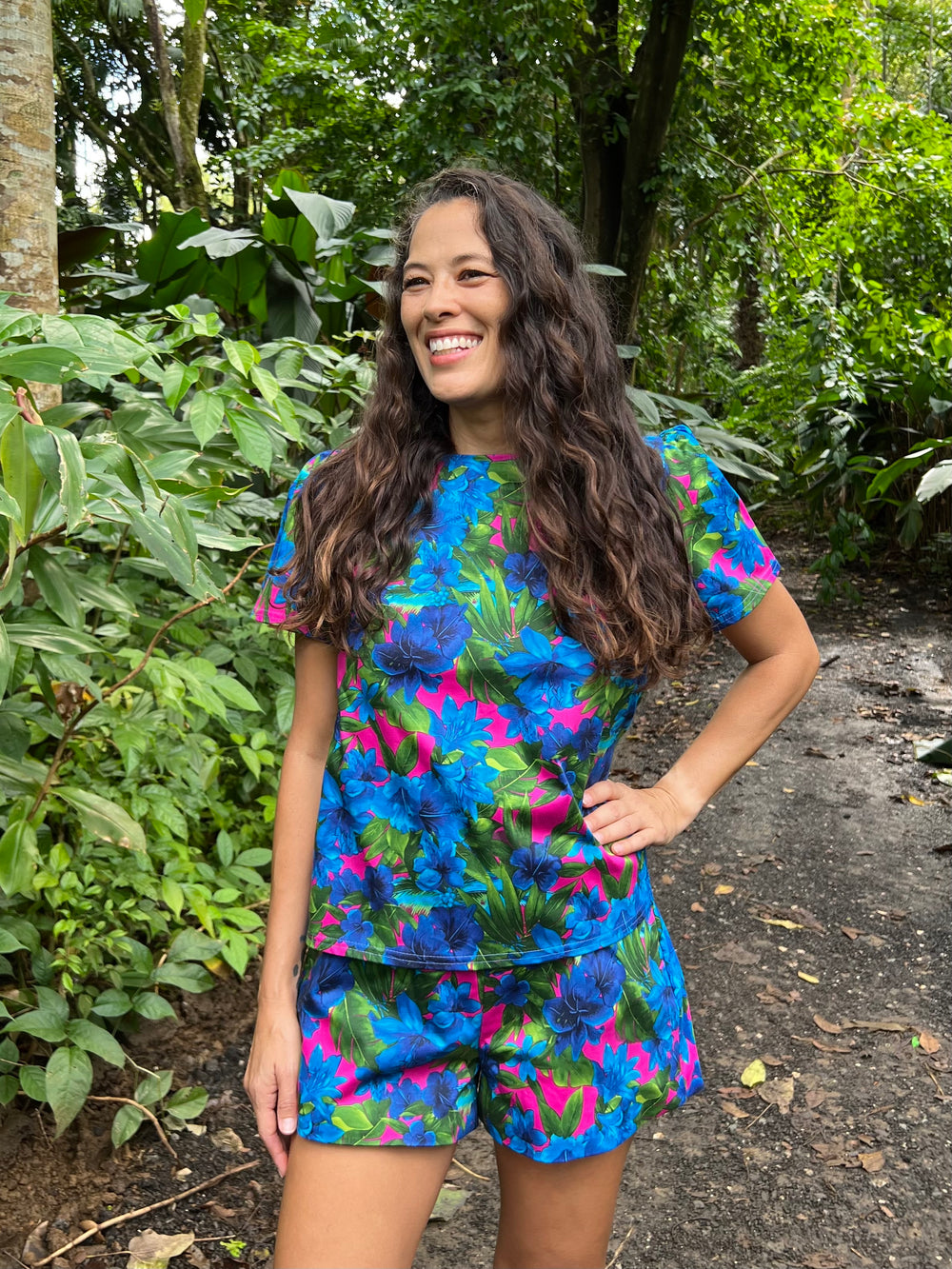 Maui Floral Hawaiian High Waist Shorts