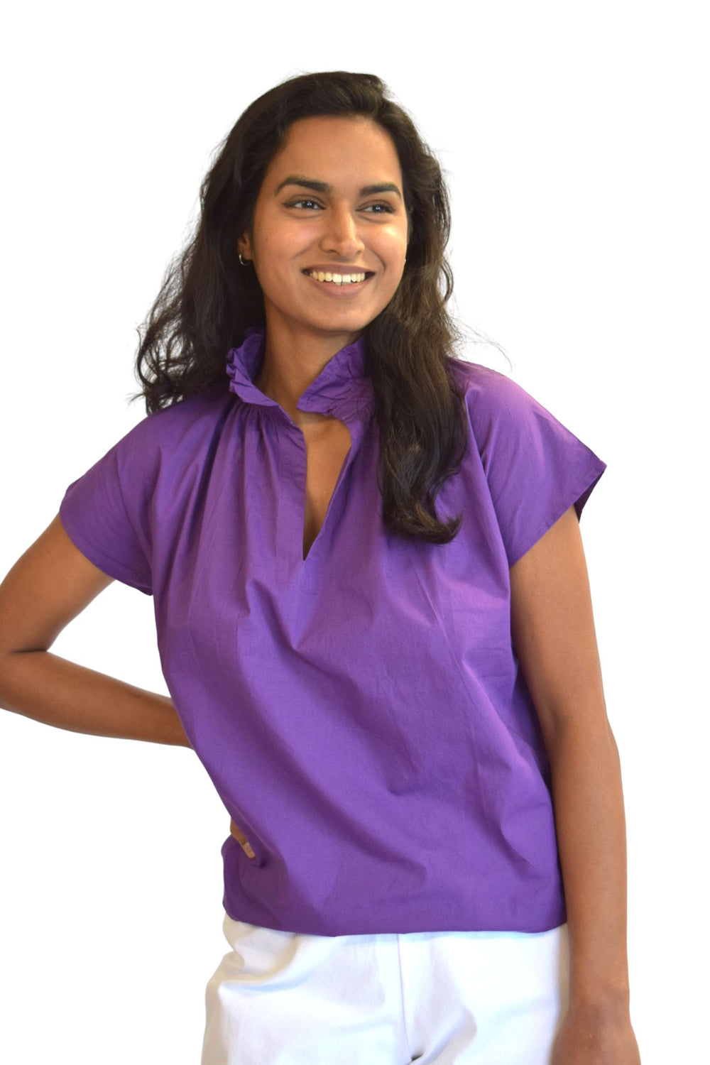 Vicki Short Sleeve Top Purple